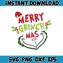 Grinch SVG, Grinch Christmas Svg, Grinch Face Svg, Grinch Hand Svg, Clipart Cricut Vector Cut File, Instant Download (33