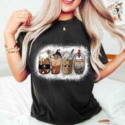 Skeleton Coffee Cups Oversize Shirt, Coffee Cups Oversize Shirt, Skull Coffee Cup Oversize Shirt, Skeleton Halloween Ove