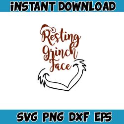 Grinch SVG, Grinch Christmas Svg, Grinch Face Svg, Grinch Hand Svg, Clipart Cricut Vector Cut File, Instant Download (43