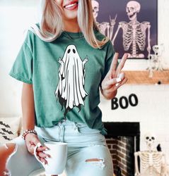 Ghost Flipping Finger Halloween T-Shirt, funny ghost Shirt, funny Halloween Shirt, iprintasty halloween, Spooky Season