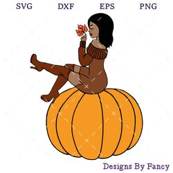 Black With Pumpkin SVG, Pumpkin Fall SVG, Fall Autumn SVG
