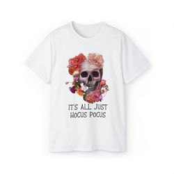 Gothic Halloween Skull Spider Floral Girly Quote Shirt