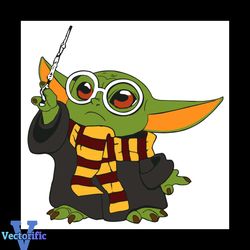 Harry Yoda As Harry Potter Baby Yoda Hold Magical Elder Wand Svg