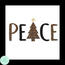 Peace Christmas Svg, Christmas Svg, Leopard Peace Svg, Plaid Pine Tree Svg