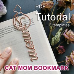 Wire wrap tutorial PDF, Metal wire cat bookmark DIY, Cat Mom Bookmark, Cat bookmark tutorial, Cat lover gift