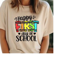 Happy First Day of School Shirt, Hello School Tee, First Day of School Shirt, Teacher Shirt, Back To School Tee, Teacher