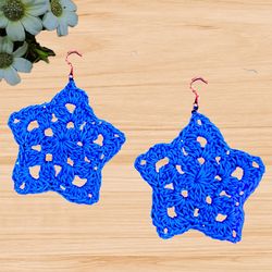Crochet star earrings Pdf Pattern