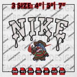 NIke Stitch In Freddy Krueger Embroidery files, Horror Characters Embroidery, Halloween Machine Embroidery Pattern