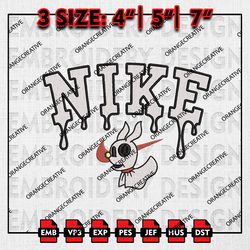 Nike Zero Ghost Embroidery files, Nightmare Before Christmas Embroidery, Halloween Machine Embroidery Designs