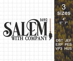 Salem Est 1692 Embroidery Machine Design, Salem Witch Company Embroidery Design, Witch Halloween Embroidery File