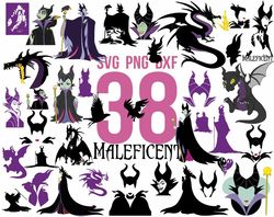 Disney Maleficent SVG Bundle, Villains PNG SVG, Maleficent svg, Maleficent Silhouette SVG