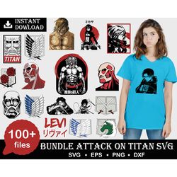100 Attack on titan SVG Bundle, attack on titan logo svg, survey corps svg,Attack on Titan Wings of Freedom svg, Cricut