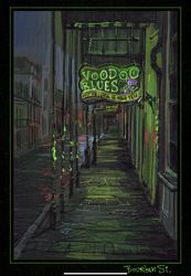 new orleans french quarter at night | art print on canvas