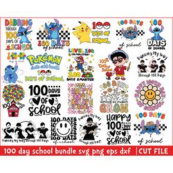 100 Days of School SVG Bundle, 100th Day of School svg, 100 Days svg, Teacher svg, School svg, School Shirt svg, Sports