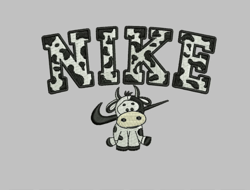 Nike Cow Embroidery design Nike Pattern With Cow Embroidery File 4 size
