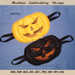 Pumpkin door latch cover ITH machine embroidery design