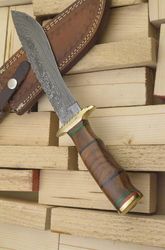 customized handmade forged damascus bowie knife