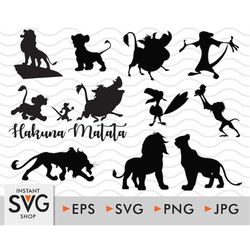 Hakuna Matata SVG, The Lion King SVG Bundle, Simba SVG, clipart, Simba svg files for silhouette, files for cricut, svg,