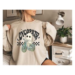 Cycopath Halloween Shirt, Spooky Season T-shirt, Halloween Ghost Sweatshirt, Retro Halloween Party Hoodie, Vintage Hallo