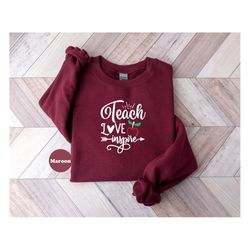 Teach Love Inspire Shirt, Cute Teacher Appreciation Hoodie, Kindergarten Tee, High School Tshirt, Elementary School Swea