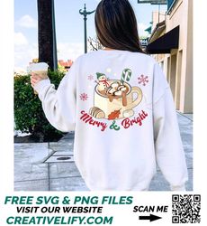 Christmas mug PNG for sublimation designsChristmas sublimation with snowman in hot cocoa saying Merry & Bright Pnggreen