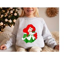 Disney Ariel Princess Christmas Sweatshirt,Princess Ariel Shirt,Disney Princess Shirts,Vintage The Little Mermaid Shirt,