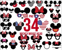 Minnie Mickey SVG Bundle, Mickey Mouse Svg, Princess Svg, Minnie Mouse Silhouette, Mickey Minnie Head Svg