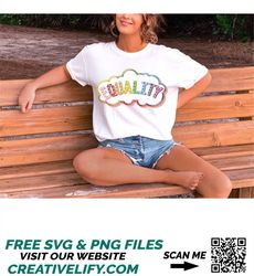 Equality PNG for sublimation, heat press, transfersRainbow Png for Pride shirt design, Trendy LGBT png with words Equali