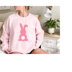 Pink Bunny With Tail Sweatshirt,Easter Bunny Rabbit,Bunny Sweatshirt,Mini Rabbit Shirt,Graphic Tee,Bunny Lover Shirt,Ani