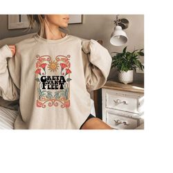 Greta Van Fleet Band Sweatshirt,Greta Van Fleet Shirt,Vintage Dream In Gold Tour 2023, Floral Retro Greta Van Fleet, Mus