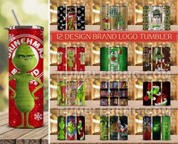 Bundle 12 Designs Christmas Tumbler Design,Grinch Tumbler Wrap, Christmas Tumbler Png 73