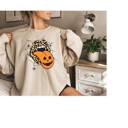 Cheetah Lips Tongue Halloween Shirt, Halloween Lips Shirt for Women, Spooky Season Shirt, Halloween Gift, Creep It Real