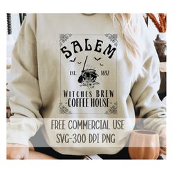Salem Witches  Brew Svg, Png, Free Commercial Use, Halloween Png, Halloween Svg, Spooky Season, Digital Download, Witchy
