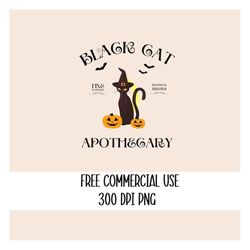 Black Cat Apothecary Png, FREE COMMERCIAL USE, Halloween Png, Witch Png, Spooky Season Png, Witchy Png, Digital Download