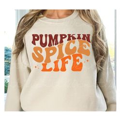 Pumpkin Spice Life SVG, PNG, Free Commercial Use, Trendy Retro Fall Vibes Svg, Png, Halloween Png, SVG, Sublimation Png,