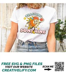 Teaching Sunshine PNG Sublimation Designs for teacher appreciation gifts, Teacher shirt and tumbler designs