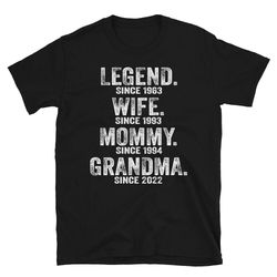 mom est grandma est shirt, legend wife mommy grandma shirt, custom grandma shirt, personalized gifts for grandma, gift f