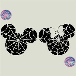 Bundle Halloween Mouse Spider Web SVG, Halloween Mouse Spider Web Svg Png Instant Download Vinyl Cut File Cricut File