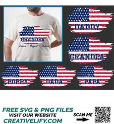 American Papa Svg Bundle for 4th Of July Svg, Independence Day Svg, America Patriotic Svg, USA Flag Svg, Distressed Flag
