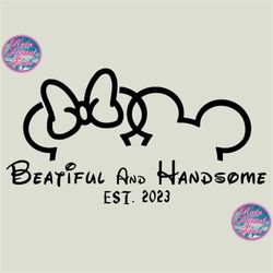 Beatiful And Handsome SVG, Couple Mouse SVG, Family Trip SVG, Customize Gift Svg, Vinyl Cut File, Svg, Png, Eps, Ai Prin