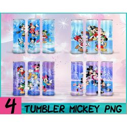4 Disney Mickey Minnie tumbler ,Tumblers Designs 20oz Skinny Straight & Tapered Bundle, Bundle Design Template for Subli