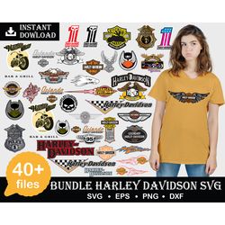 40 Harley Logos SVG Bundle, Png, Pdf, Eps, svg Files for Print, Harley Davidson svg Files, Harley svg, Instant download