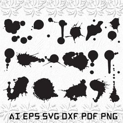 Ink Drops svg, Ink Drop svg, Ink svg, Drops, Drop, SVG, ai, pdf, eps, svg, dxf, png