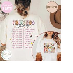 Retro Disney Princess Royal Tour Shirt, Vintage Floral Disney Princess Characters Concert Music Shirt, Disney Trip Shirt