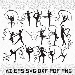 Ribbon Dancer svg, Ribbon Dancers svg, Ribbon svg, Dancer, Dance, SVG, ai, pdf, eps, svg, dxf, png