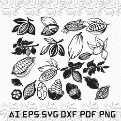 Cacao svg, Cacaos svg, Love svg, Sweet, Food, SVG, ai, pdf, eps, svg, dxf, png