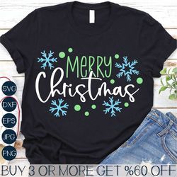 Merry Christmas SVG, Snowflake SVG, Christmas Sign SVG, Winter Svg, Merry and Bright Png, Files for Cricut, Sublimation