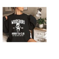 Woodsboro Horror Film Club Sweatshirt,Scream Movie,Thriller Movie,Horror Movies,Scary Movie Shirt,Scream Ghost Face,Hall