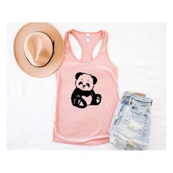 Panda Tank Top,Cute Panda Shirt,Panda Lover Gift,Animal Lover Tee,Panda Lover T-shirt,Cute Animal Shirt,Funny Panda Tee