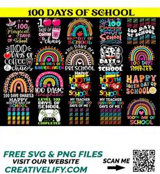 100 Days of School Svg Bundle, Happy 100 Days of School Svg, Back to School Svg, Teacher School Svg, 100 Days of School